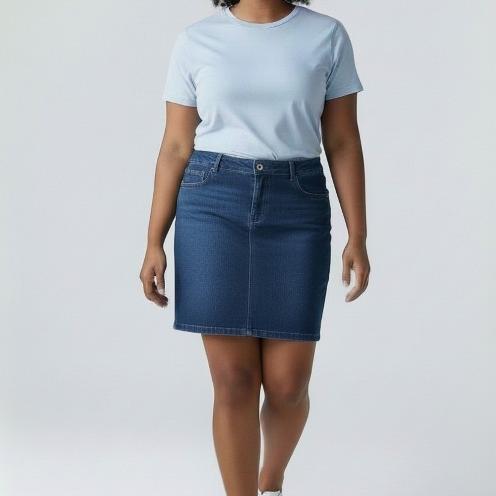 Level 99 Cotton Blend Blue Denim Skirt Misses(12 - 14) 31 Waist